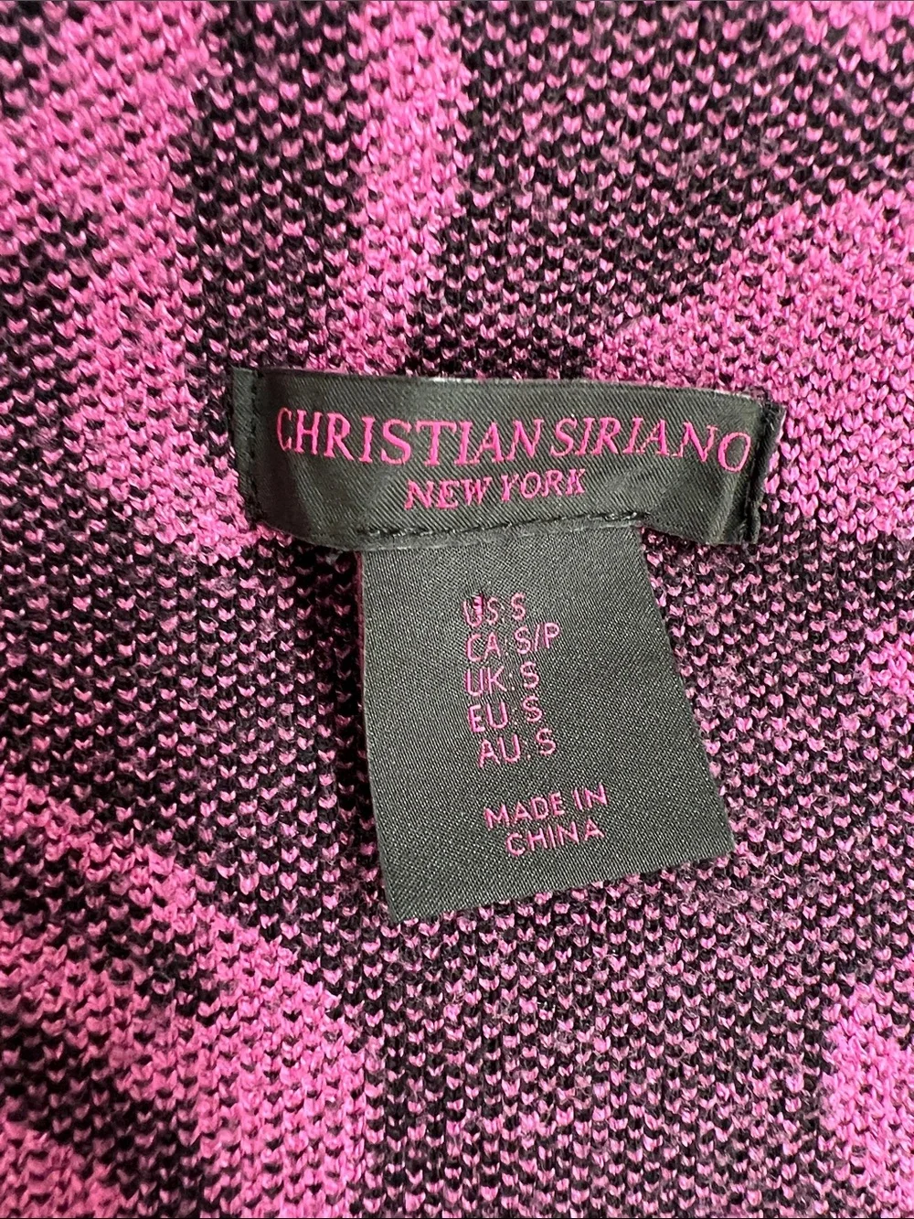 Christian Siriano | Black & Hot Pink Floral Mock Neck Office Sweater Size S